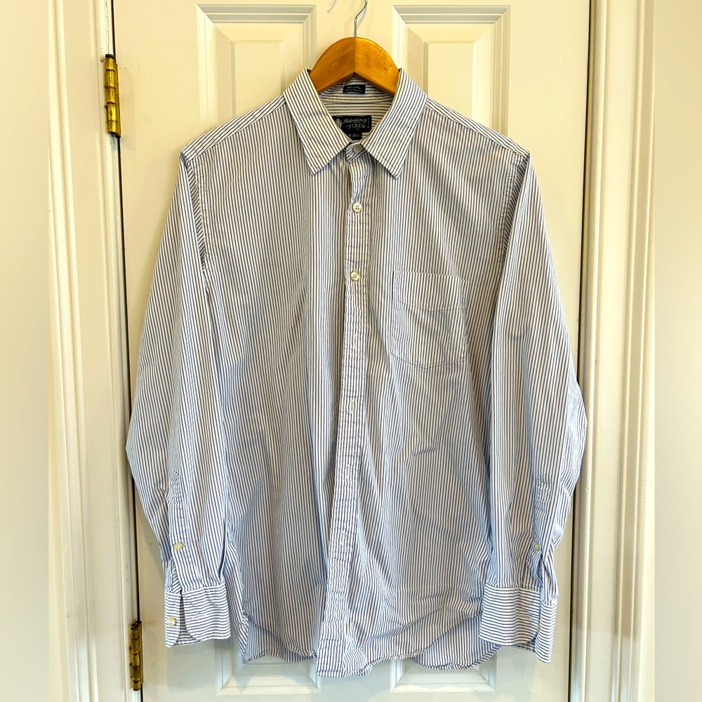 J. Crew Haberdashery Pin Stripe Dress Shirt Blue/ White